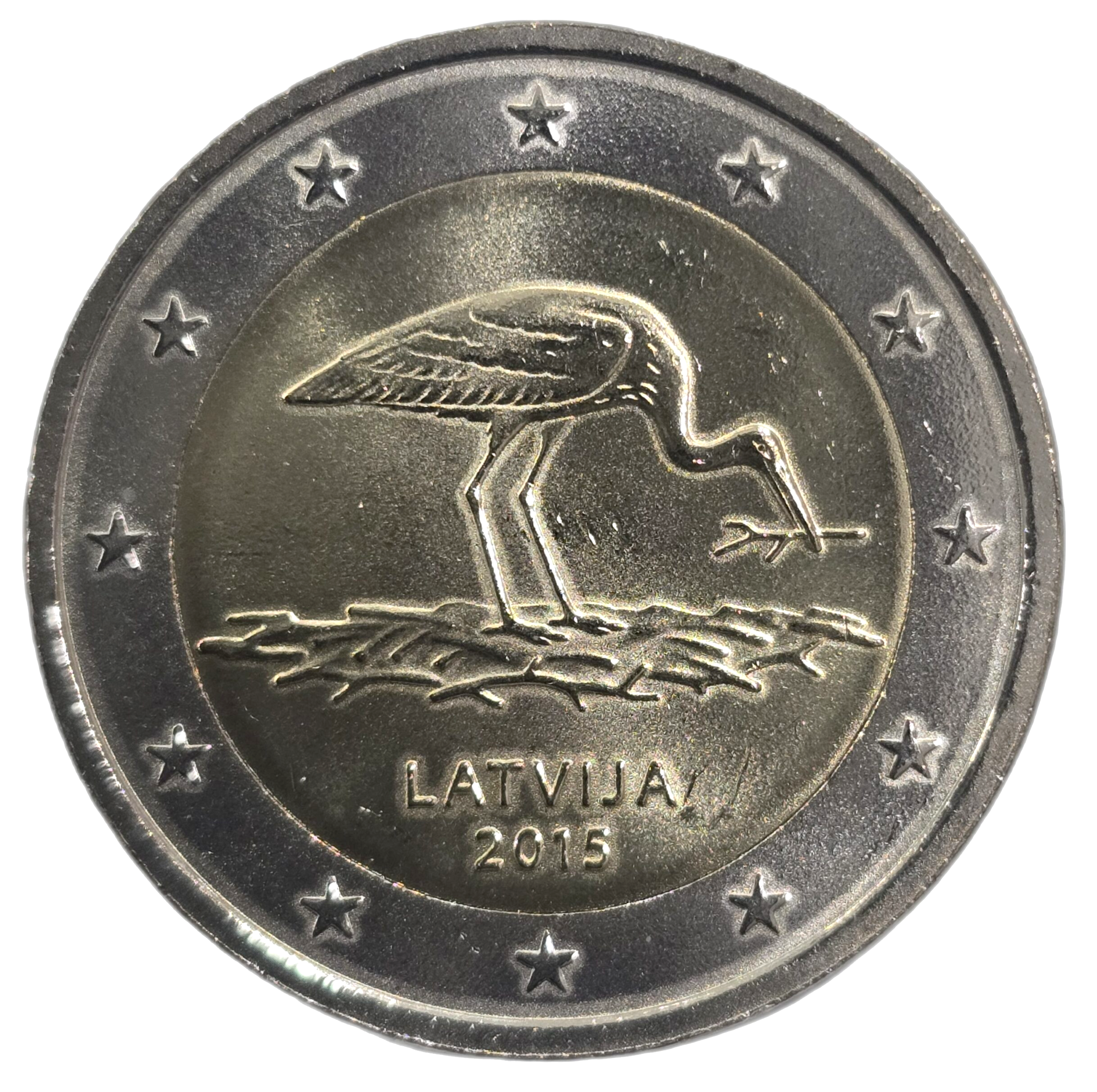 2 euros conmemorativa La Cigüeña Negra Año 2015
